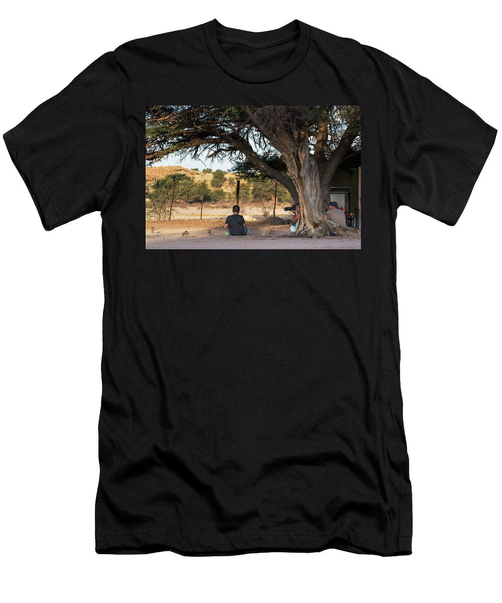 1 Meerkat in Campsite Kgalagadi Transfrontier Park Northern Ann Steve Toon Natureplcom T-Shirt