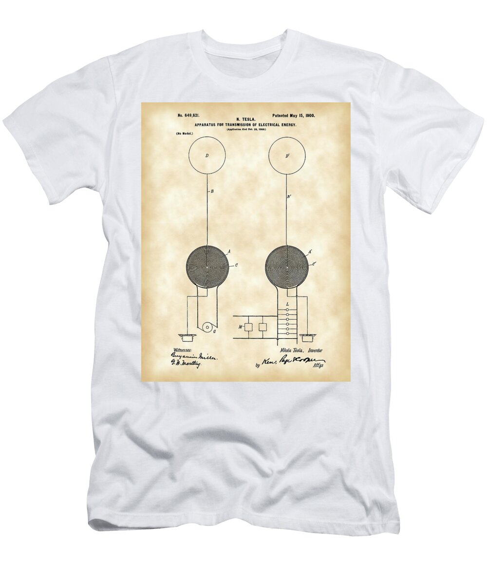 1 Tesla Electric Transmission Patent Stephen Younts T-Shirt