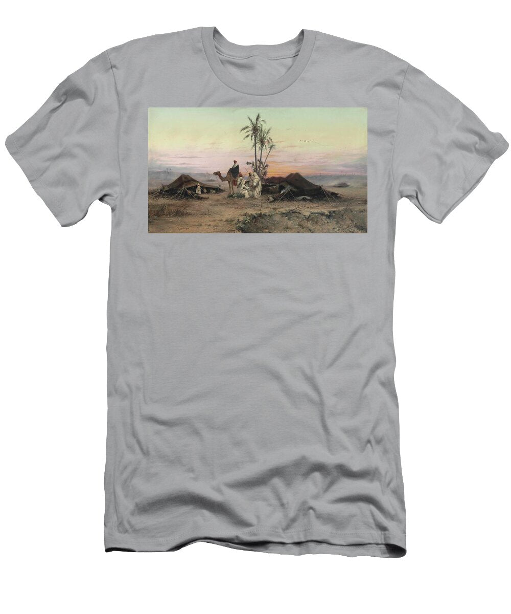 A Bedouin Camp At Dusk Hermann David Solomon Corrodi T-Shirt