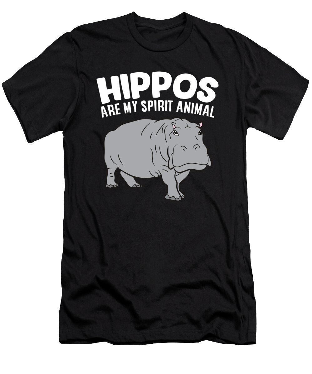 Funny Hippopotamus Hippos Are My Spirit Animal Eq Designs T-Shirt