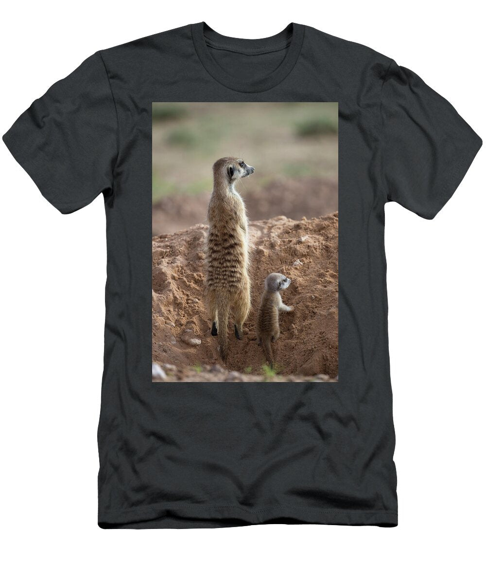 Meerkat with Young Kgalagadi Transfrontier Park Northern Ann Steve Toon Natureplcom T-Shirt