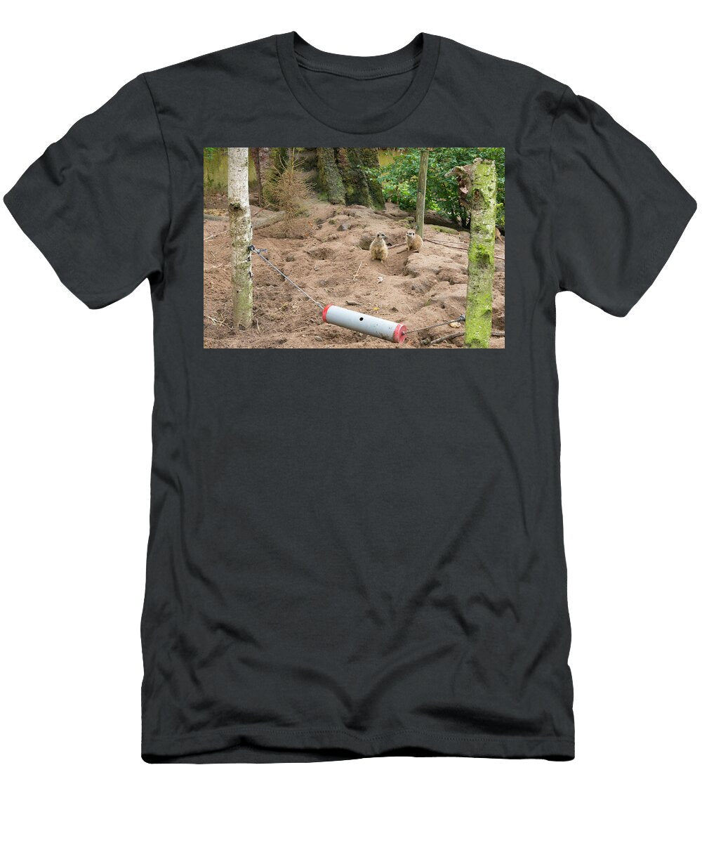 Meerkats in Their Enriched Outdoor Enclosure Ouwehands Edwin Giesbers Natureplcom T-Shirt